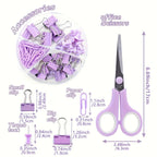 Green Office Supplies, Desk Accessories, Stapler And Tape Dispenser Set For Women With Stapler, Tape Dispenser, Staple Remover, Staples, Clips, Scissor And Tabs For Students, Office Clerks