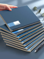 Spiral-Bound A5 Notebooks, 4pcs/set In Eye-catching Gradient Blue, Offering 320 Versatile Pages For Note-taking, Journaling, Drawing, And More