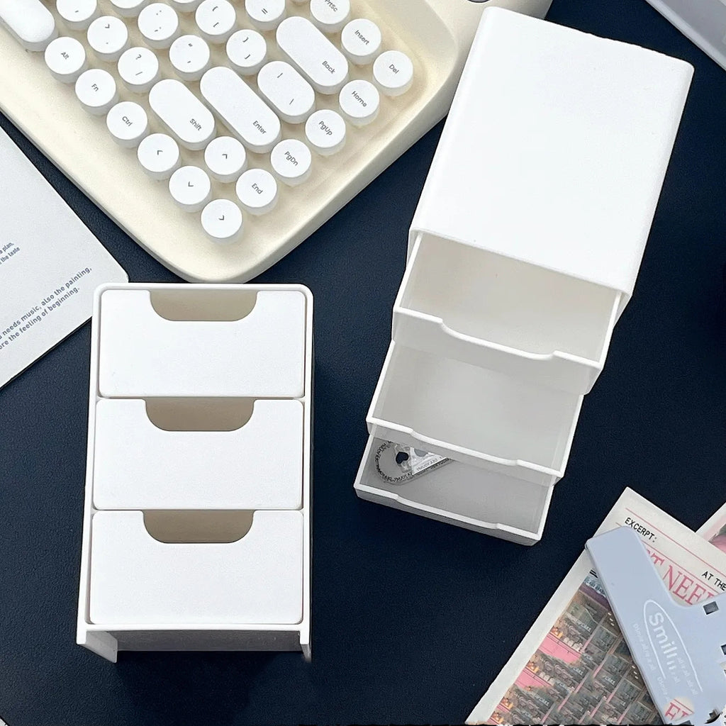 Chic 3-Tier Desktop Organizer With Drawers - Perfect For Office Supplies, Jewelry & Cosmetics Storage Office Desk Accessories Desk Accessories Office