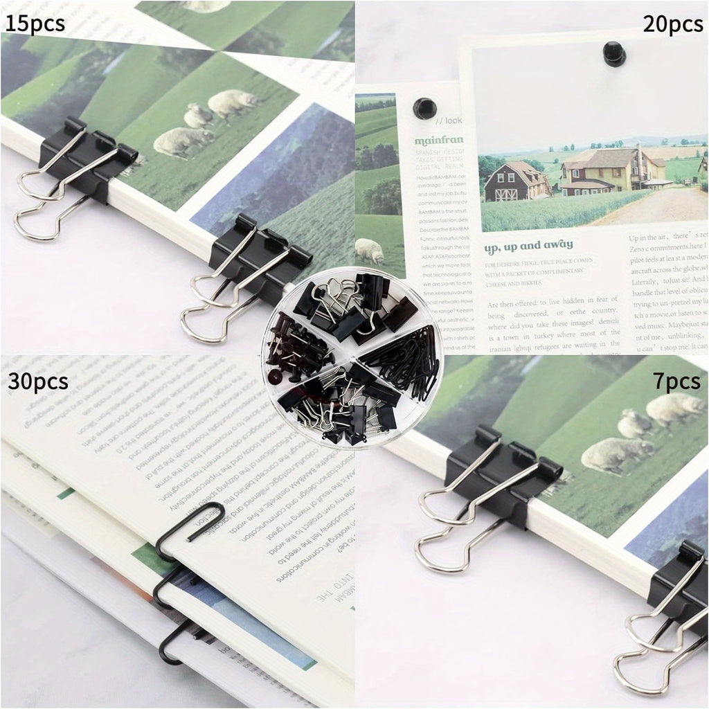 vedett Office Desk Organizer with 6 Compartments + Pen Holder/72 Accessories, Desk Accessories Organizers for Office, Home, School (Black)