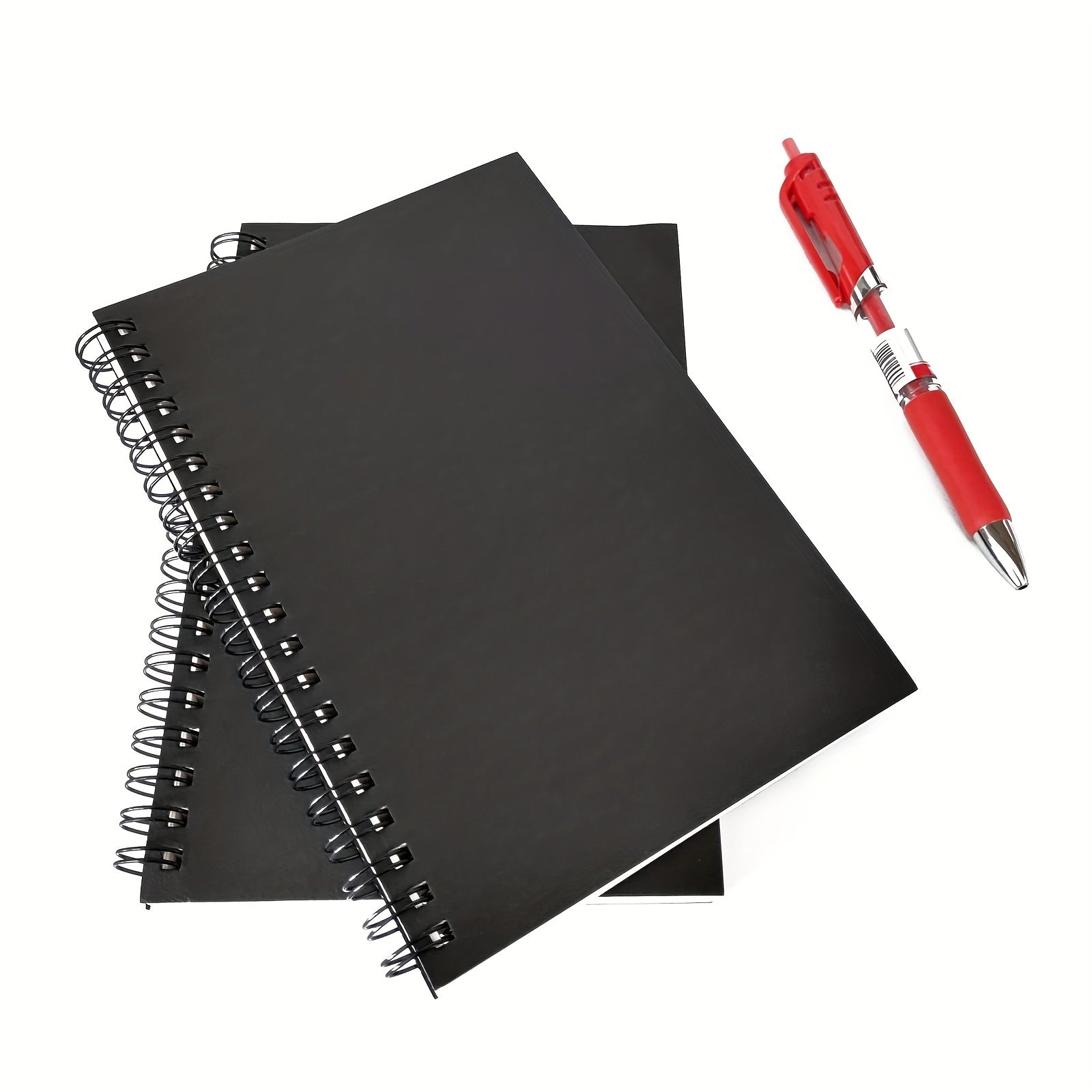 2-Pack Soft Cover Blank Spiral Notebooks - Perfect for Sketching & Writing - 100 Pages/50 Sheets - 7.5 x 5.1 - 100GSM - Black