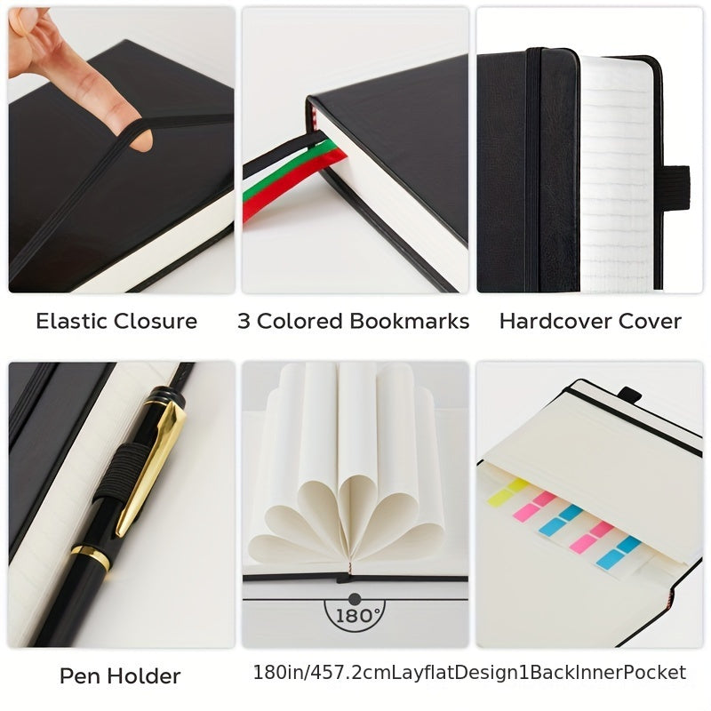 A4 Notebooks College Ruled, A4 (8.5 x 11) Large Notebook Journal with 100GSM Lined Paper, Hardcover Leather Journaling Notebooks for Women & Men, 320 Pages, Big Notebook for School Work