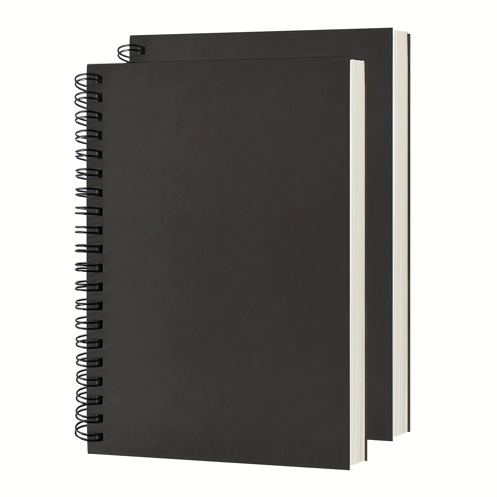 2-Pack Soft Cover Blank Spiral Notebooks - Perfect for Sketching & Writing - 100 Pages/50 Sheets - 7.5 x 5.1 - 100GSM - Black