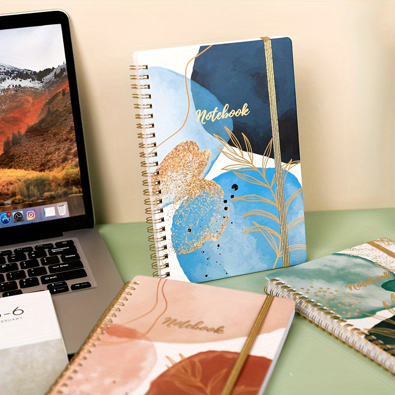 3-Pack A5 Hardcover Spiral Notebooks for Women with Pockets, Lined College Ruled Journals, Office & Personal Use
