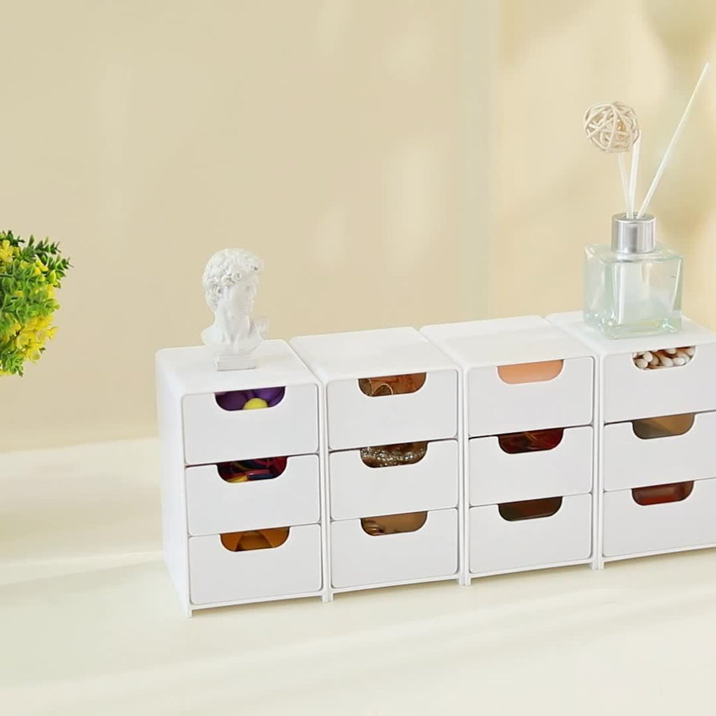 Chic 3-Tier Desktop Organizer With Drawers - Perfect For Office Supplies, Jewelry & Cosmetics Storage Office Desk Accessories Desk Accessories Office