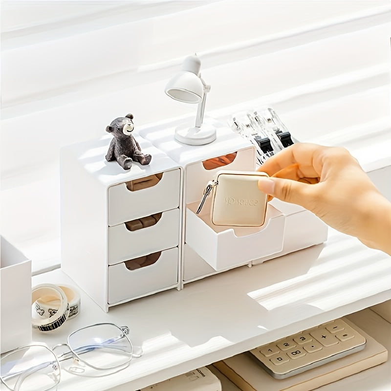 Chic 3-Tier Desktop Organizer With Drawers - Perfect For Office Supplies, Jewelry & Cosmetics Storage Office Desk Accessories Desk Accessories Office