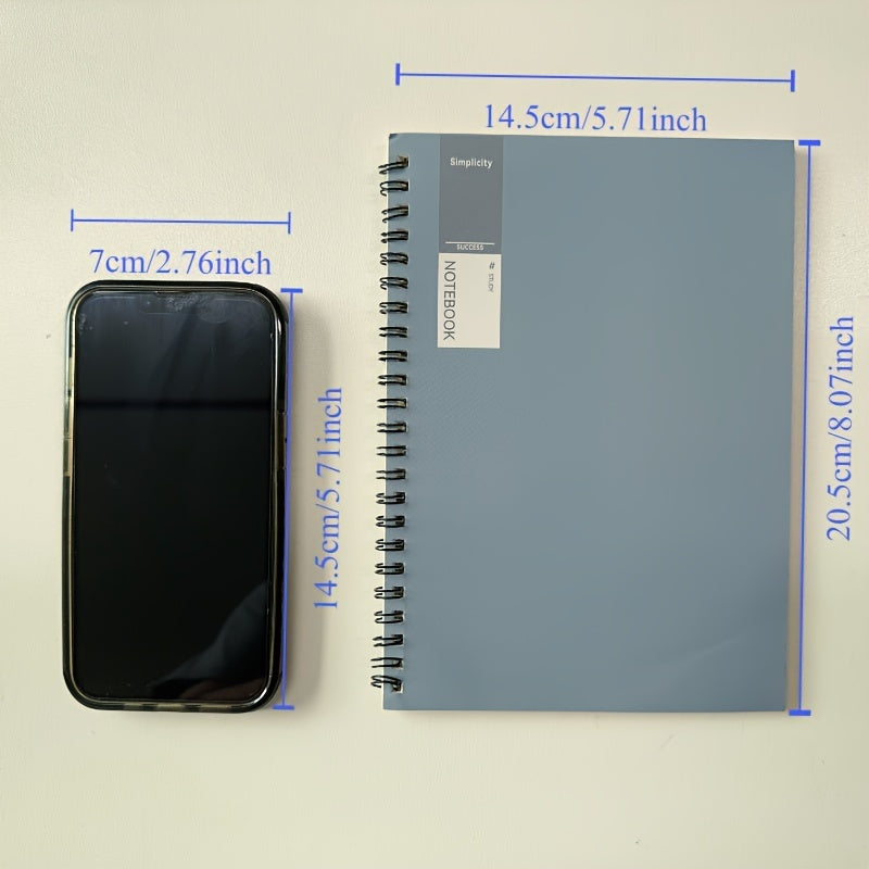 Spiral-Bound A5 Notebooks, 4pcs/set In Eye-catching Gradient Blue, Offering 320 Versatile Pages For Note-taking, Journaling, Drawing, And More