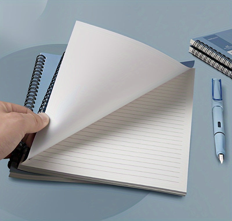 4-Piece A5 Spiral Notebooks In Gradient Blue Series - Perfect For Students & Office Use