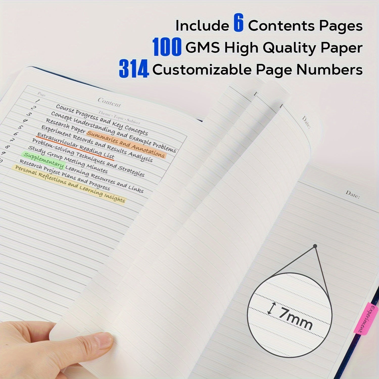 3 Pack B5 Lined Leather Notebooks - Large 320 Pages Hardcover College Ruled Journal Set for Women and Men, Multicolor, 7.1 X 10in, Perfect for Work, School, Office, and Everyday Writing