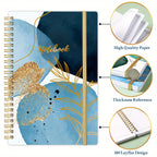 3-Pack A5 Hardcover Spiral Notebooks for Women with Pockets, Lined College Ruled Journals, Office & Personal Use
