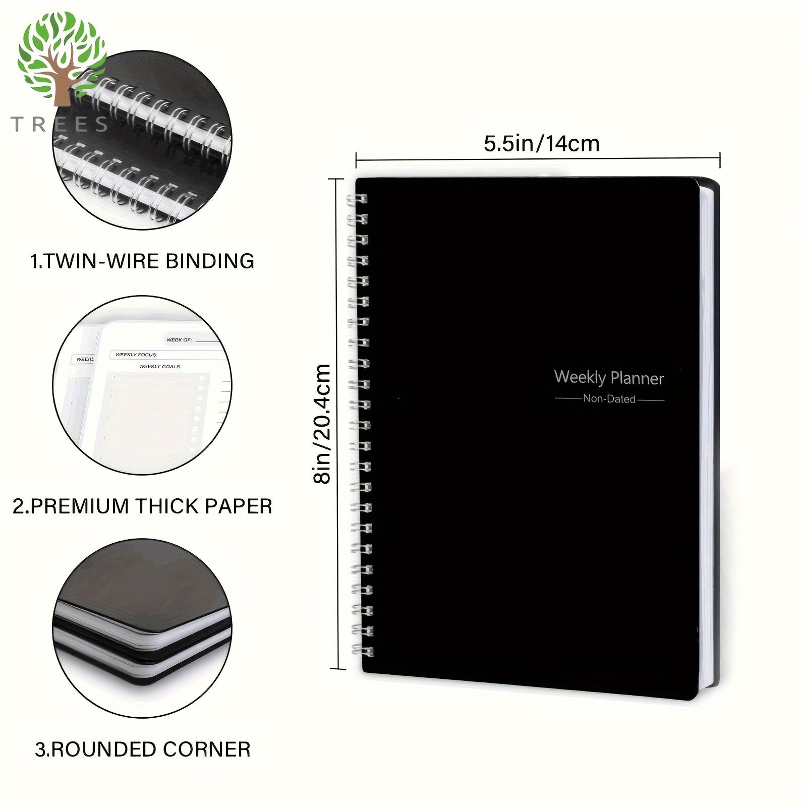 Weekly Planner Notebook Diary Weekly Planner Goal Habit Schedules Journal Notebooks For School Stationery Office, School Supplies