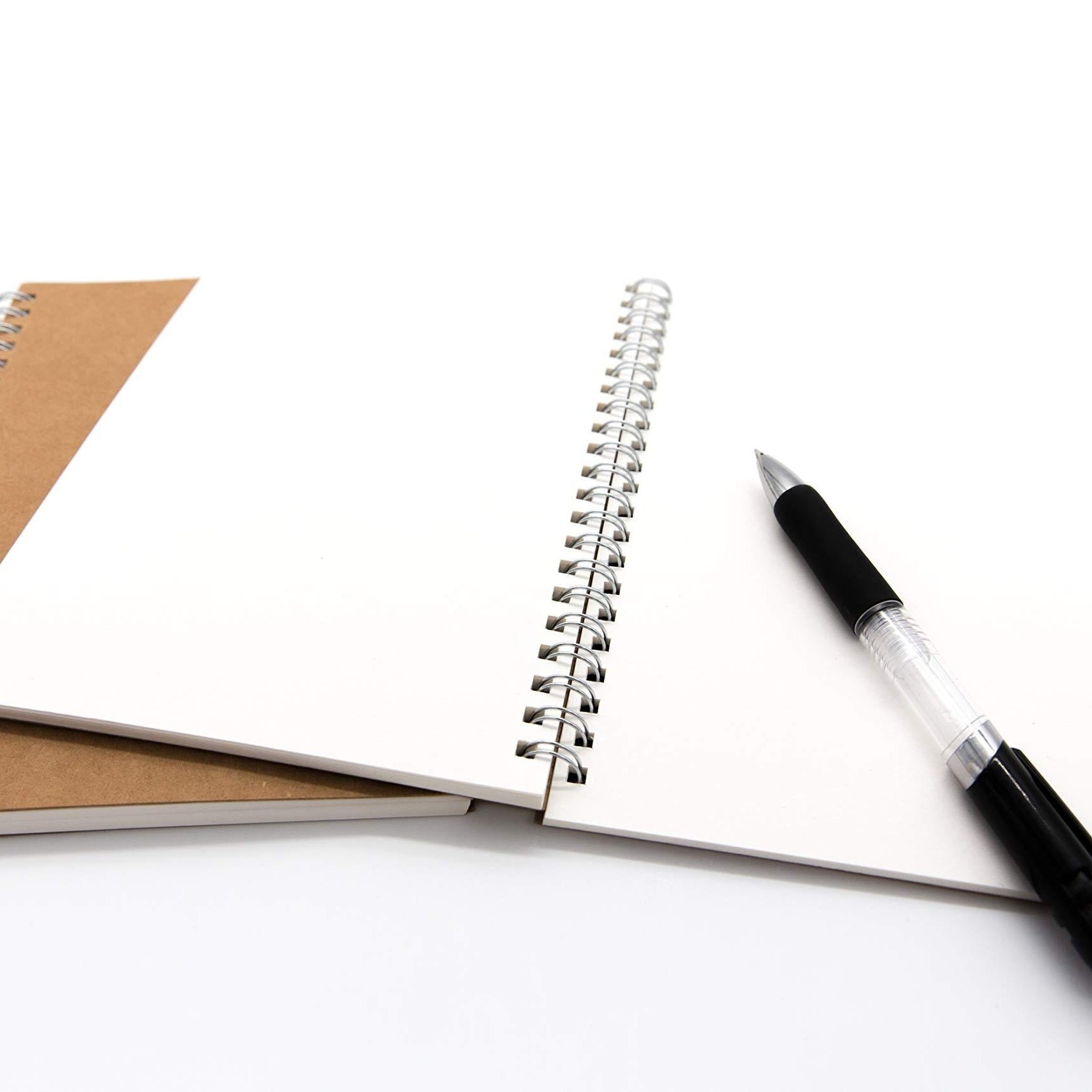 2-Pack Soft Cover Blank Spiral Notebooks - Perfect for Sketching & Writing - 100 Pages/50 Sheets - 7.5 x 5.1 - 100GSM - Black