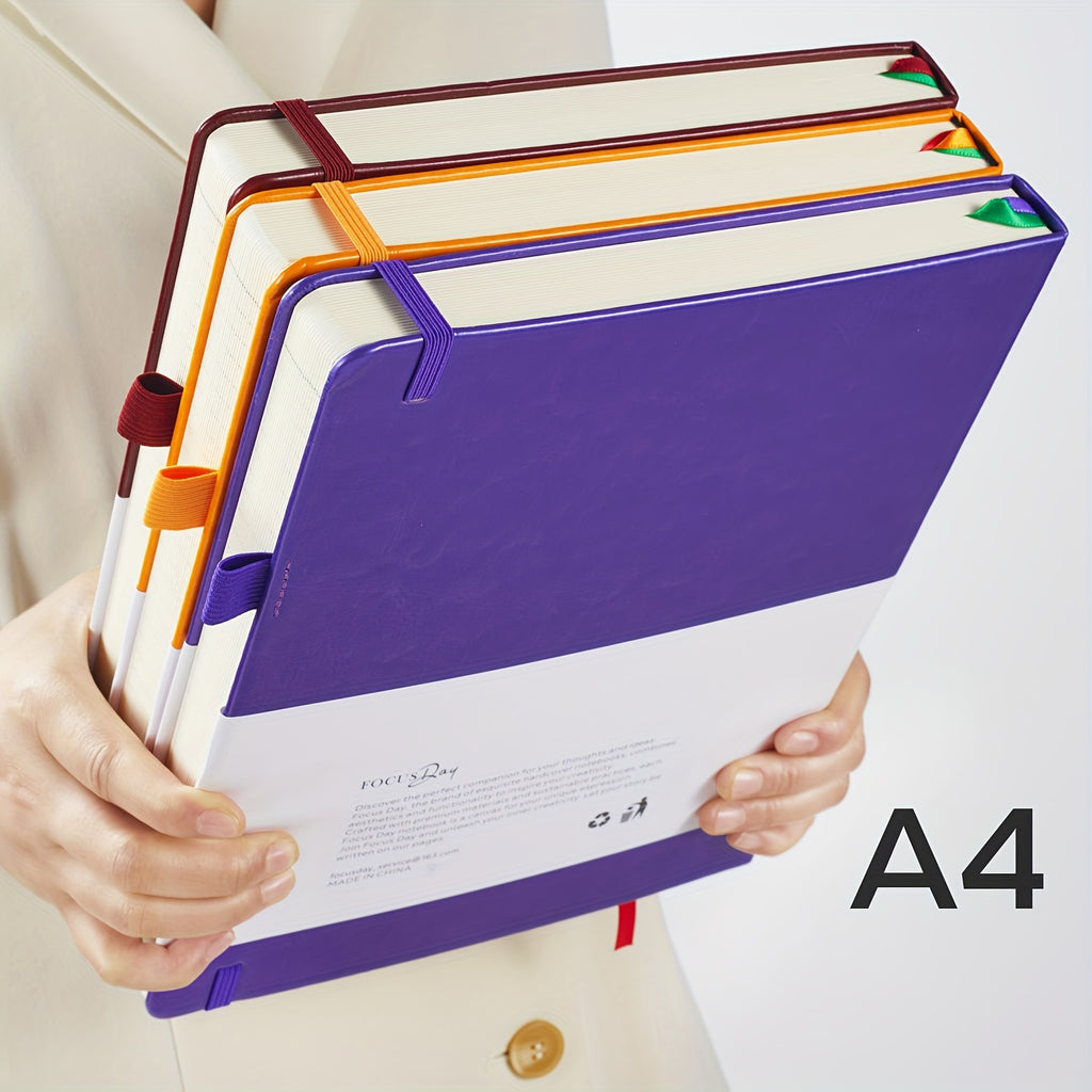 A4 Notebooks College Ruled, A4 (8.5 x 11) Large Notebook Journal with 100GSM Lined Paper, Hardcover Leather Journaling Notebooks for Women & Men, 320 Pages, Big Notebook for School Work