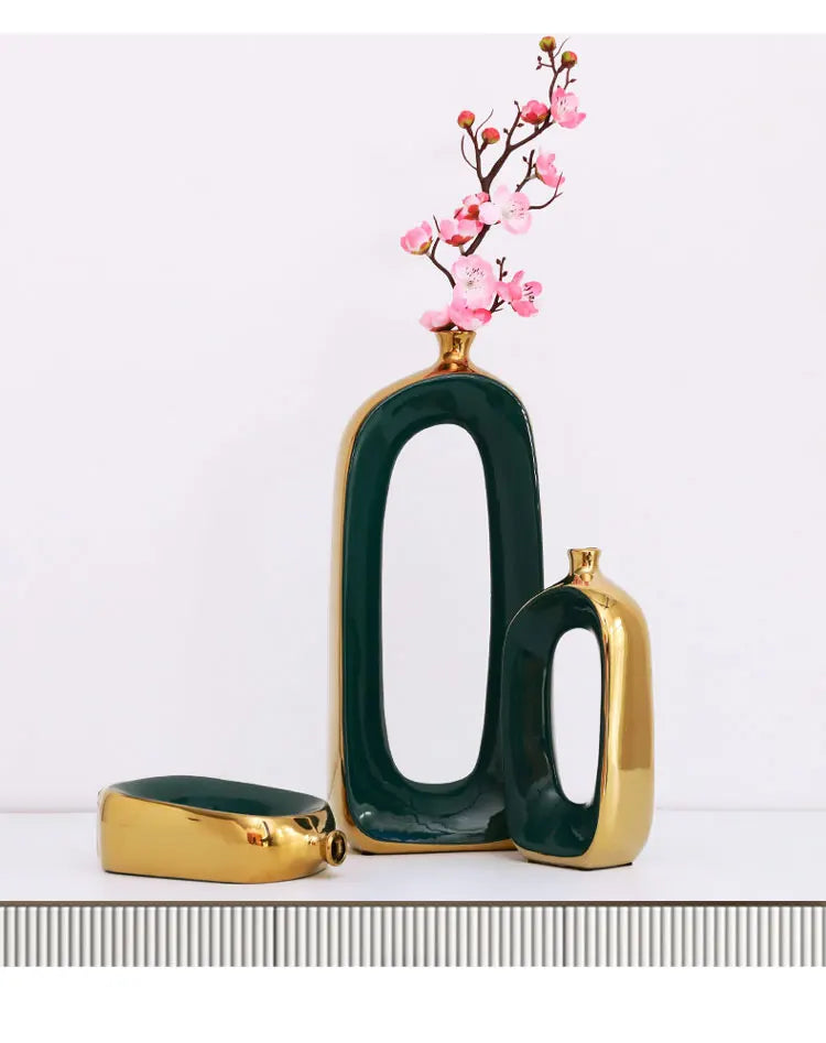 Classic Ceramic Vase Home Decor Art Crafts Decoration Contracted Porcelain Flower Pot Creative Desktop Figurines