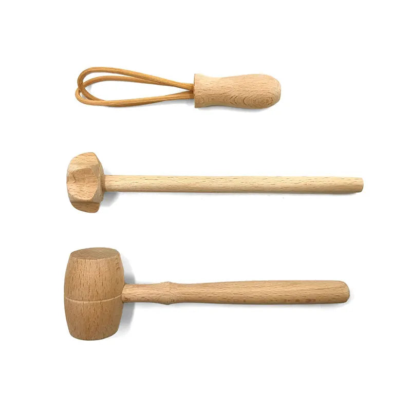 Children Wooden Kitchen Utensils Pretend Kitchen Toy Simulation Beech Wooden Spoon Shovel Egg Beater Clip Pretend Kitchen Set