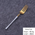 Cutlery Set Mirror Golden Kitchen Accessories Stainless Steel Tableware Dish Dinnerware Knife Fork Spoon Utensils Sets For Home