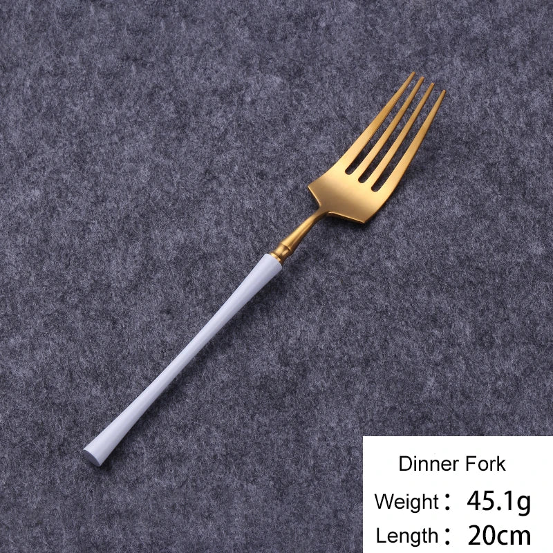 Cutlery Set Mirror Golden Kitchen Accessories Stainless Steel Tableware Dish Dinnerware Knife Fork Spoon Utensils Sets For Home