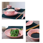 6-Piece Set Japanese Rice Bowl Dishes, Chopsticks, Spoon Ceramic Tableware Household Single Food
