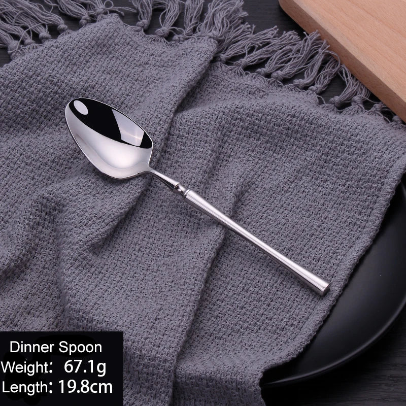 Cutlery Set Mirror Golden Kitchen Accessories Stainless Steel Tableware Dish Dinnerware Knife Fork Spoon Utensils Sets For Home