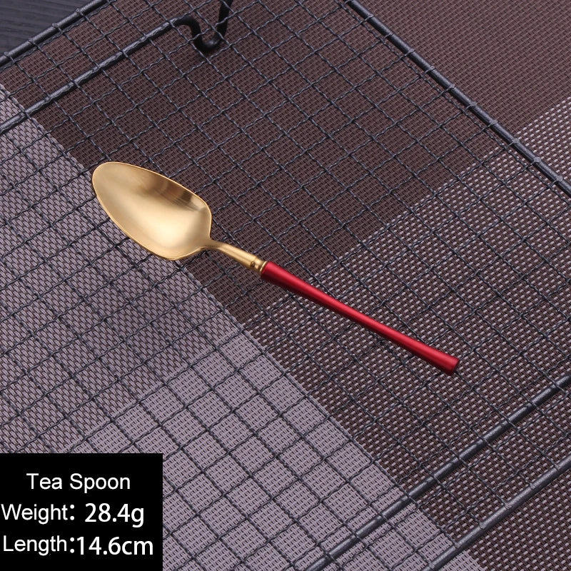 Cutlery Set Mirror Golden Kitchen Accessories Stainless Steel Tableware Dish Dinnerware Knife Fork Spoon Utensils Sets For Home