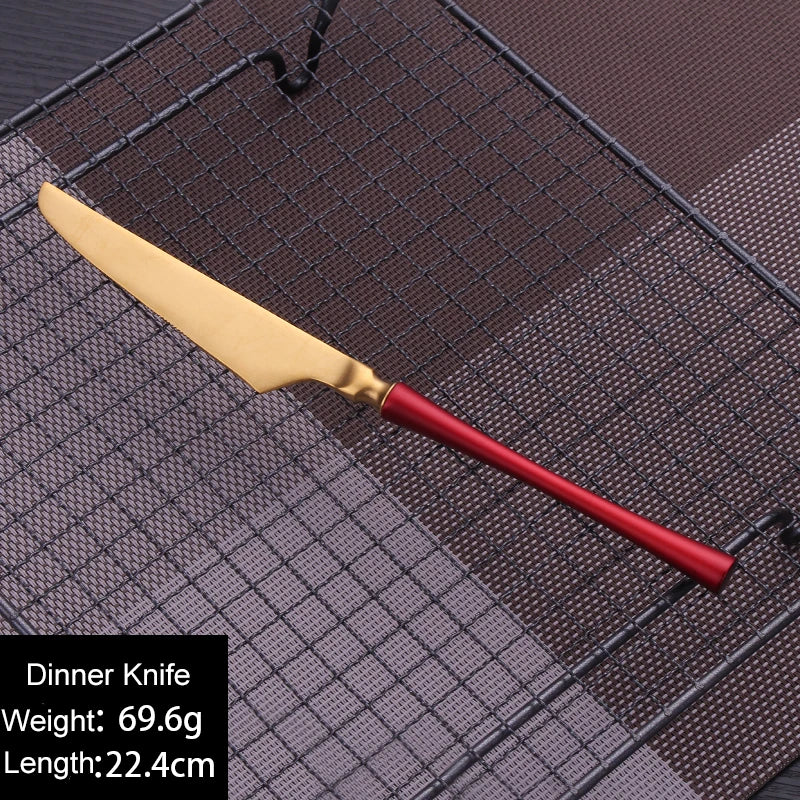 Cutlery Set Mirror Golden Kitchen Accessories Stainless Steel Tableware Dish Dinnerware Knife Fork Spoon Utensils Sets For Home