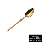 Cutlery Set Mirror Golden Kitchen Accessories Stainless Steel Tableware Dish Dinnerware Knife Fork Spoon Utensils Sets For Home