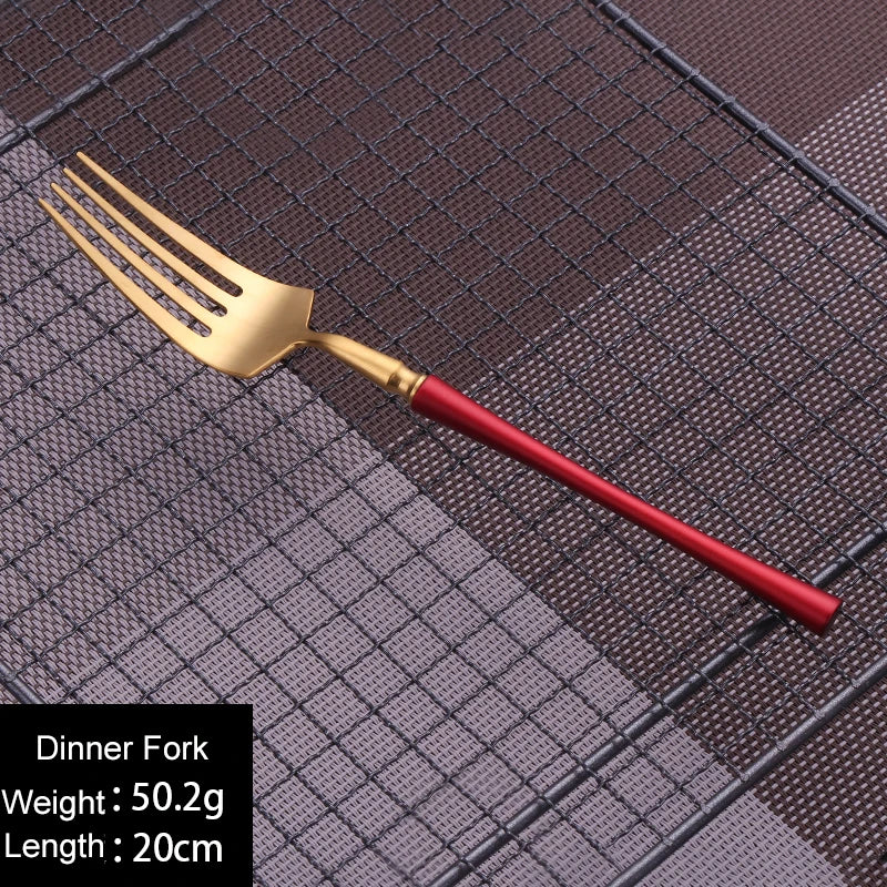 Cutlery Set Mirror Golden Kitchen Accessories Stainless Steel Tableware Dish Dinnerware Knife Fork Spoon Utensils Sets For Home