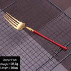 Cutlery Set Mirror Golden Kitchen Accessories Stainless Steel Tableware Dish Dinnerware Knife Fork Spoon Utensils Sets For Home