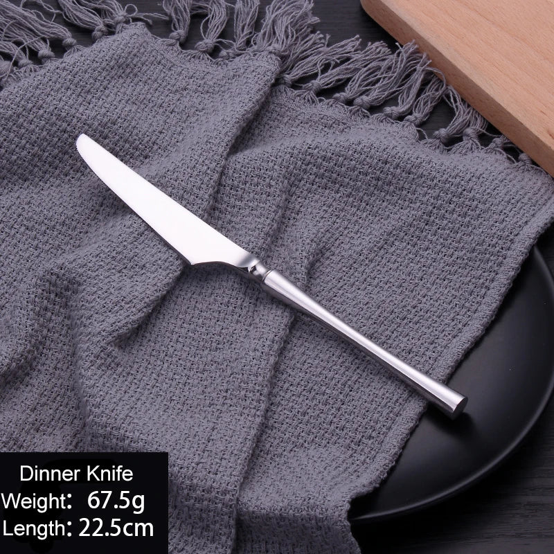 Cutlery Set Mirror Golden Kitchen Accessories Stainless Steel Tableware Dish Dinnerware Knife Fork Spoon Utensils Sets For Home