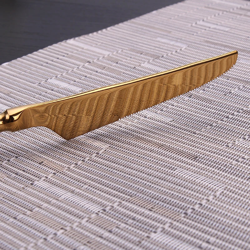 Cutlery Set Mirror Golden Kitchen Accessories Stainless Steel Tableware Dish Dinnerware Knife Fork Spoon Utensils Sets For Home