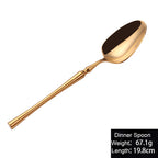 Cutlery Set Mirror Golden Kitchen Accessories Stainless Steel Tableware Dish Dinnerware Knife Fork Spoon Utensils Sets For Home