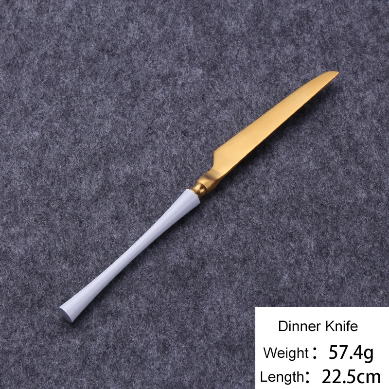 Cutlery Set Mirror Golden Kitchen Accessories Stainless Steel Tableware Dish Dinnerware Knife Fork Spoon Utensils Sets For Home