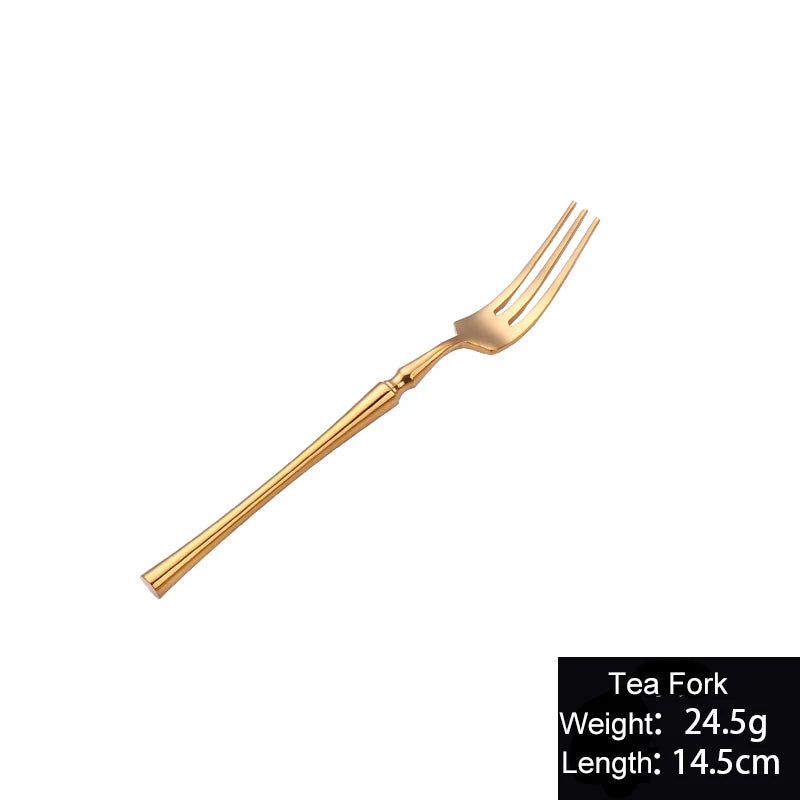 Cutlery Set Mirror Golden Kitchen Accessories Stainless Steel Tableware Dish Dinnerware Knife Fork Spoon Utensils Sets For Home