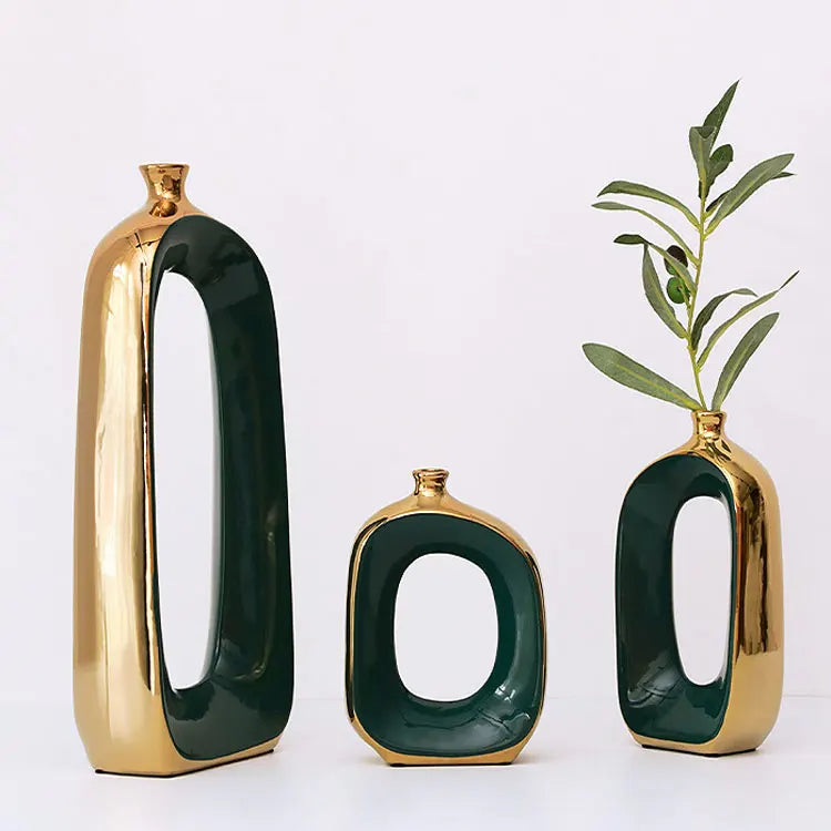 Classic Ceramic Vase Home Decor Art Crafts Decoration Contracted Porcelain Flower Pot Creative Desktop Figurines