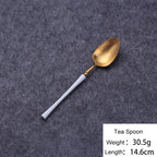 Cutlery Set Mirror Golden Kitchen Accessories Stainless Steel Tableware Dish Dinnerware Knife Fork Spoon Utensils Sets For Home