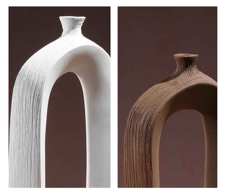 Classic Ceramic Vase Home Decor Art Crafts Decoration Contracted Porcelain Flower Pot Creative Desktop Figurines