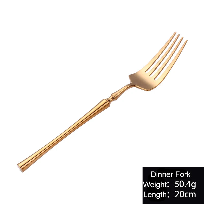 Cutlery Set Mirror Golden Kitchen Accessories Stainless Steel Tableware Dish Dinnerware Knife Fork Spoon Utensils Sets For Home