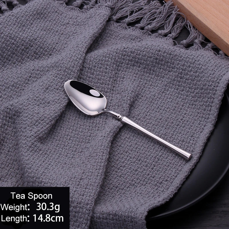 Cutlery Set Mirror Golden Kitchen Accessories Stainless Steel Tableware Dish Dinnerware Knife Fork Spoon Utensils Sets For Home