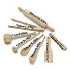Children Wooden Kitchen Utensils Pretend Kitchen Toy Simulation Beech Wooden Spoon Shovel Egg Beater Clip Pretend Kitchen Set
