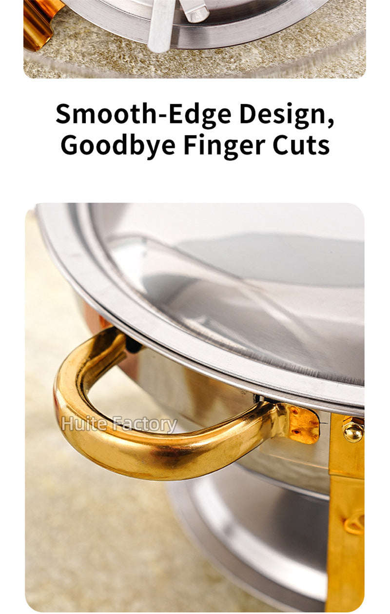 2 Pack 5QT Chafing Dish Buffet Set Stainless Steel Chafer with 2 Full Size Pans Round Catering Warmer Server Lid Water Pan