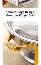 2 Pack 5QT Chafing Dish Buffet Set Stainless Steel Chafer with 2 Full Size Pans Round Catering Warmer Server Lid Water Pan