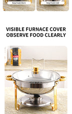 2 Pack 5QT Chafing Dish Buffet Set Stainless Steel Chafer with 2 Full Size Pans Round Catering Warmer Server Lid Water Pan