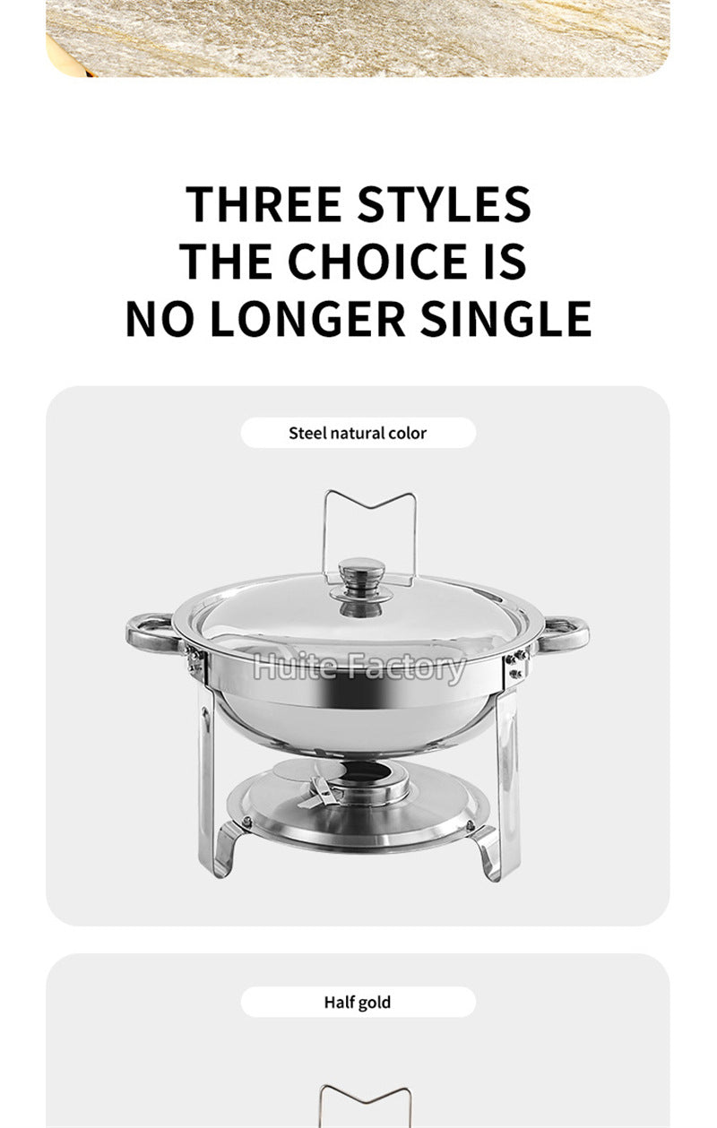 2 Pack 5QT Chafing Dish Buffet Set Stainless Steel Chafer with 2 Full Size Pans Round Catering Warmer Server Lid Water Pan
