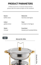 2 Pack 5QT Chafing Dish Buffet Set Stainless Steel Chafer with 2 Full Size Pans Round Catering Warmer Server Lid Water Pan