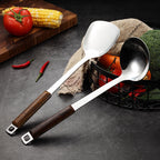 Kitchen Wooden Handle Wok Spatula Cooking Utensils Stainless Steel Frying Shovel Colander Soup Rice Spoon Kitchenware Tools