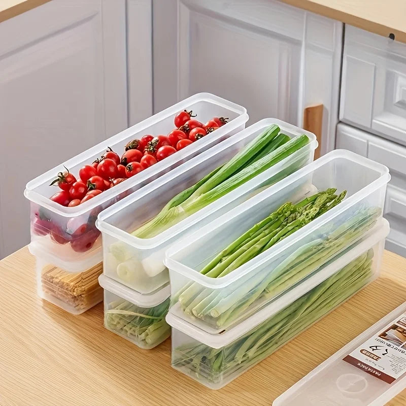 4-pack Rectangular Food Storage Containers, Reusable Refrigerator Storage Boxes, Stackable Durable Sealed Freezer Containers
