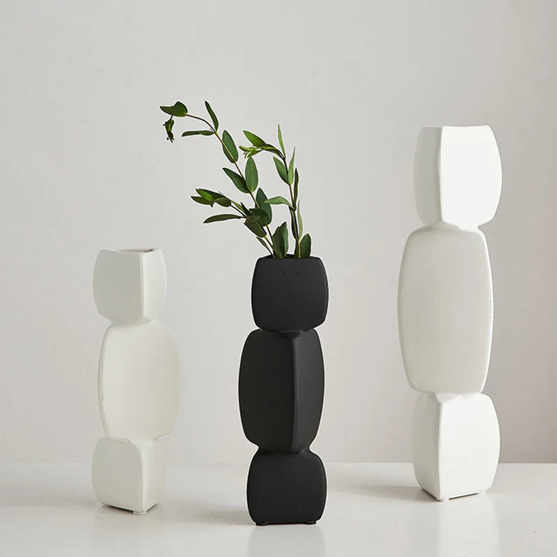 Modern minimalist vase decoration home Flower Arrangement Living Room Flowerpot Nordic minimalist decor black vase Art Ornaments