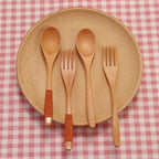 Wooden Dinner Kit Utensil Soups Rice Kitchen Supplies Tableware Dinnerware Sets Fork Spoon