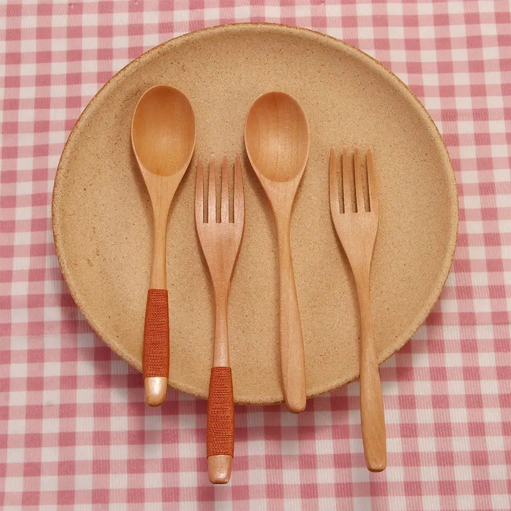 Wooden Dinner Kit Utensil Soups Rice Kitchen Supplies Tableware Dinnerware Sets Fork Spoon