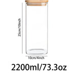 Food Storage Containers with Airtight Lid,Clear Glass Canister,Kitchen Pantry Storage jar for Pasta Sugar Flour Oat Cereal Beans